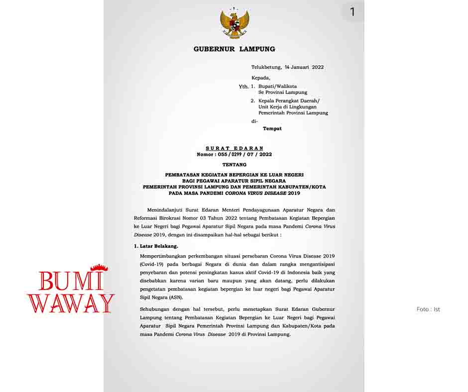 Gubernur Larang ASN ke Luar Negeri