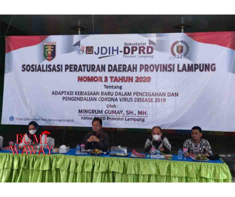 KETUA DPRD GELAR SOSIALISASI PERATURAN DAERAH TENTANG ADAPTASI KEBIASAAN BARU