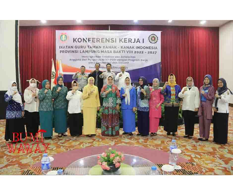 BUNDA PAUD PROVINSI LAMPUNG BUKA KONFERENSI KERJA PROVINSI IKATAN GURU TAMAN KANAK-KANAK INDONESIA