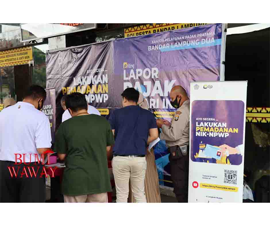POLRESTA BANDAR LAMPUNG IKUTI SOSIALISASI PEMADANAN NIK-NPWP DAN BIMTEK PELAPORAN SPT TAHUNAN