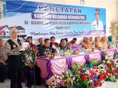 Plt. Bupati Way Kanan Hadiri Penetapan Kampung Keluarga Berkualitas Kecamatan Negeri Besar 2025